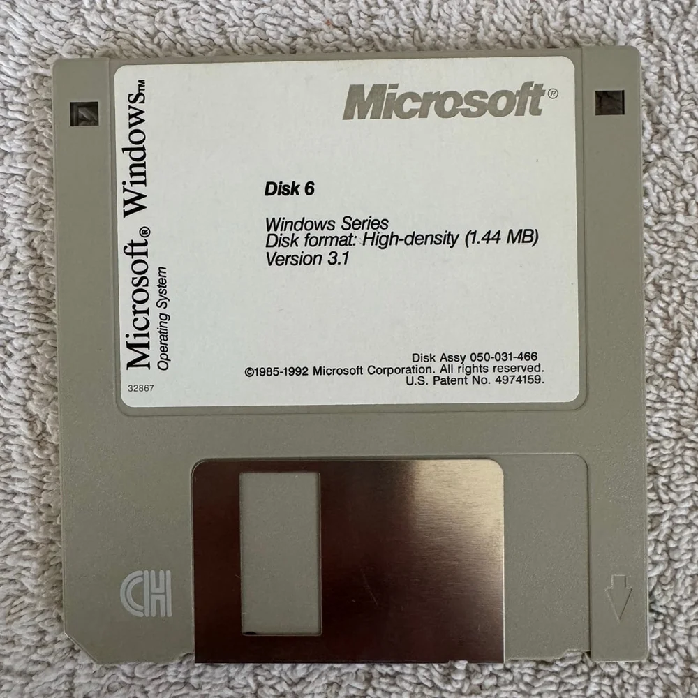 Microsoft Windows 3.1 3.5” Floppy Disk Set Disks 1-6 Untested Vintage 1992